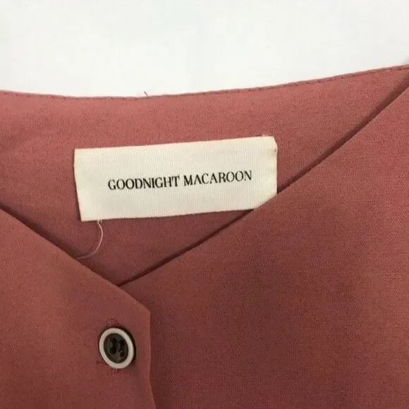 Goodnight Macaroon Mauve Pink Button Down Camisole New Condition Small - Picture 3 of 6